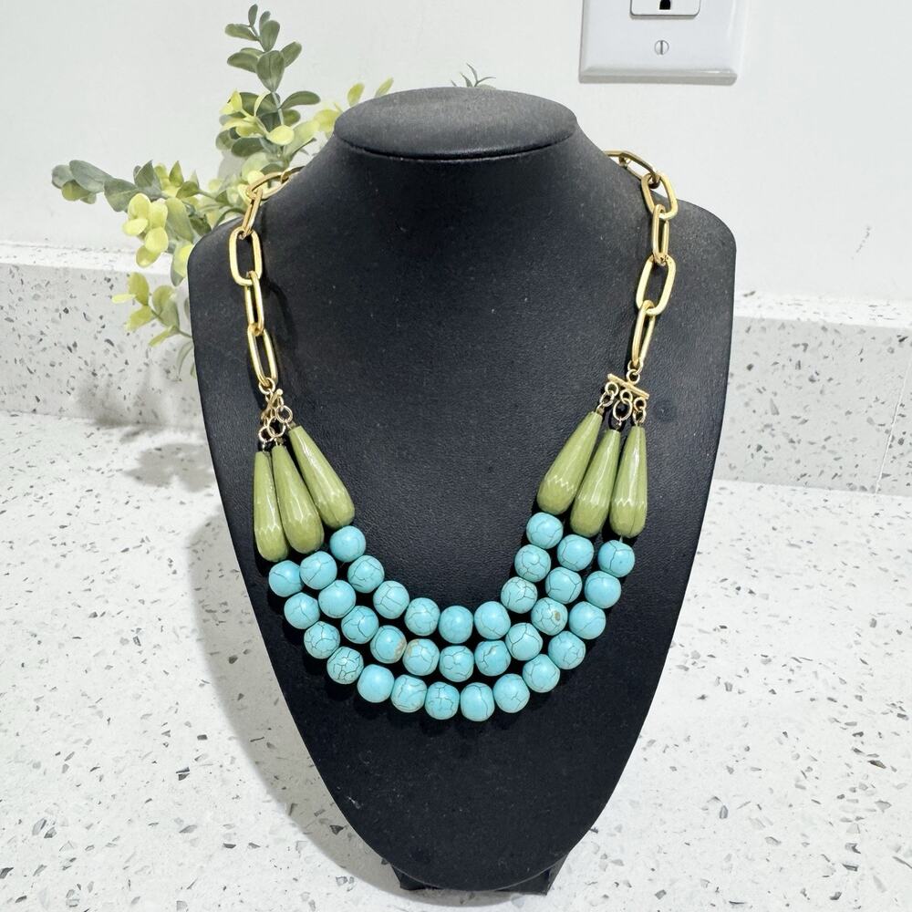 David Aubrey Turquoise And Jade Layered Necklace